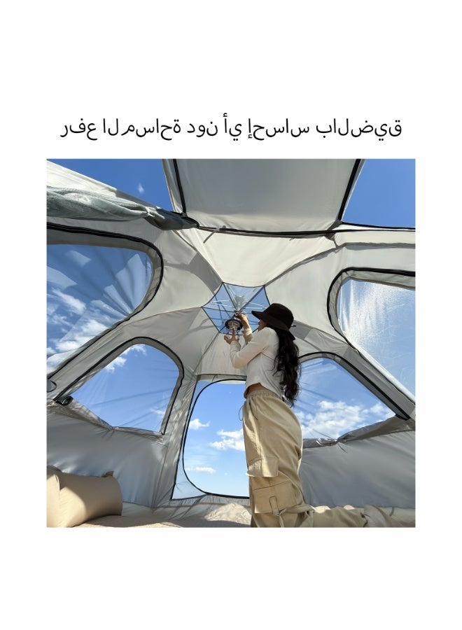 باكي الحوت خيمة سداسية للكامبينج PAKICETUS، تركيب آلي سريع، خيمة عائلية خفيفة الوزن مضادة للرياح، خيمة خارجية محمولة للكامبينج والسفر والرحلات пешком والهيكينج، مع ملحقات كامبينج كاملة، مثالية لعشاق المغامرات - Image 5